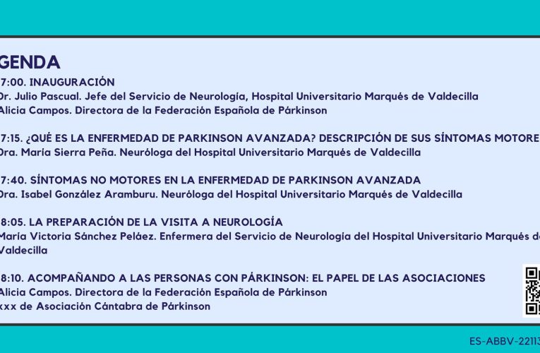 Cantabria.- Hospital Marqués de Valdecilla acoge ponencias divulgativas sobre Parkinson dirigidas a pacientes y familias